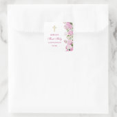 Sticker Carré Première communion à l'hydrangea rose (Sac)