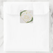Sticker Carré Première Communion Verdure Faux Gold Marble Fern (Sac)