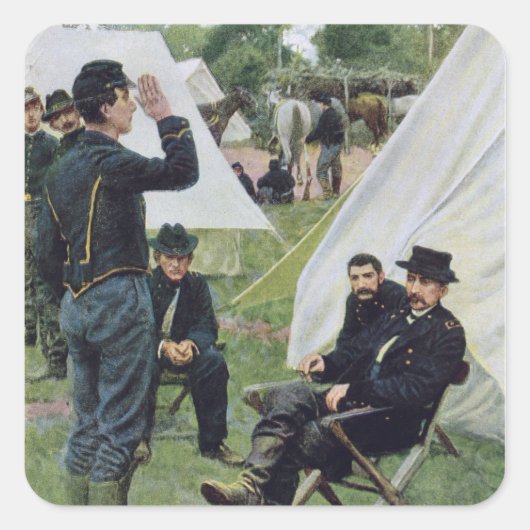 Sticker Carré Première entrevue avec Sheridans avec Rowand (Devant)