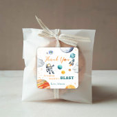 Sticker Carré Première Expédition spatiale Anniversaire Merci