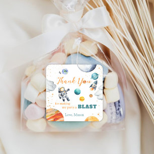 Sticker Carré Première Expédition spatiale Anniversaire Merci