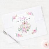 Sticker Carré Première fête des citrouilles de Bow rose (Enveloppe)