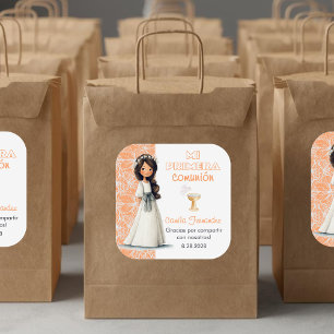 Sticker Carré Première Sainte Communion Faveurs et Cadeaux pour