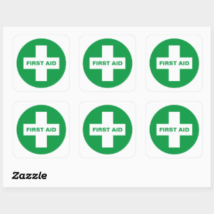 Sticker Carré Premiers soins (Croix Blanche) - Ambulance, aide, 