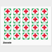 Sticker Carré Premiers soins - Médic (cross) - Ambulance, Aide d (Feuille)