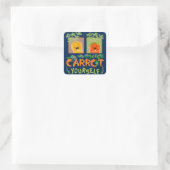 Sticker Carré Prenez Carrot vous-même | Carotte Pun (Sac)