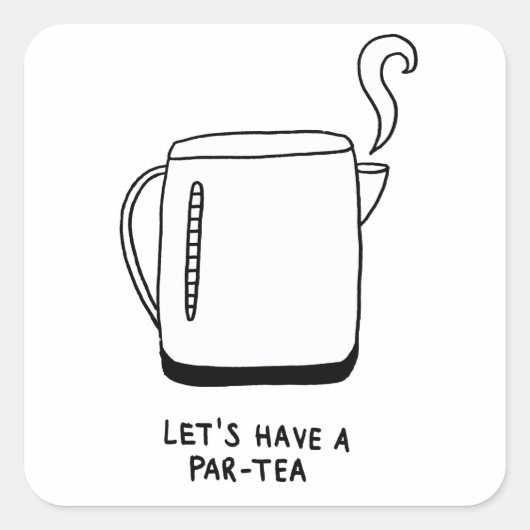 Sticker Carré Prenons un Par-Tea (Devant)