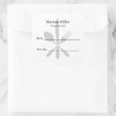 Sticker Carré Préparation Du Repas Chef Personnel Écrire Sur Le  (Sac)