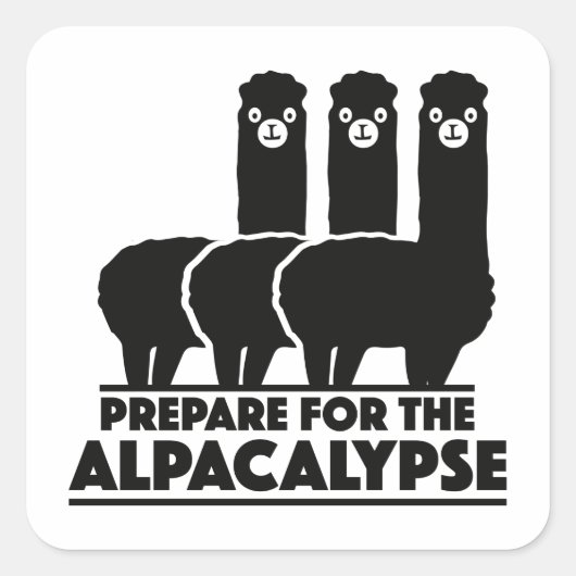 Sticker Carré Préparation pour l'alpacalypse (Devant)