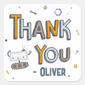 Sticker Carré Préparez-vous pour le Merci Anniversaire de enfant (Devant)