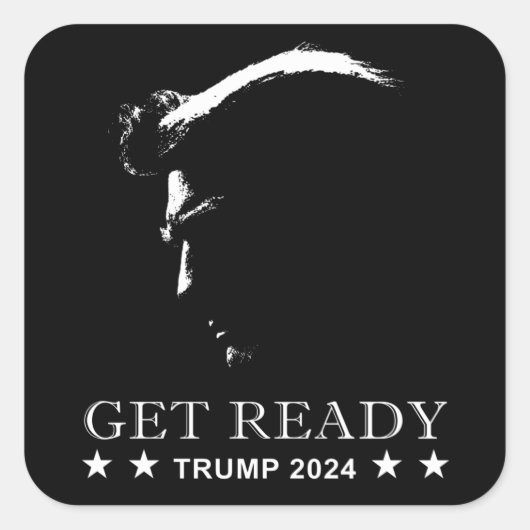 Sticker Carré Préparez-vous : USA Donald Trump 2024 (Devant)