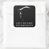Sticker Carré Préparez-vous : USA Donald Trump 2024 (Sac)