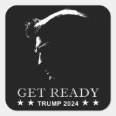 Sticker Carré Préparez-vous : USA Donald Trump 2024 (Devant)