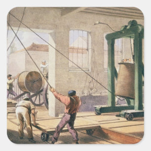 Sticker Carré Preparing the Cable, from 'Atlantic Telegraph'