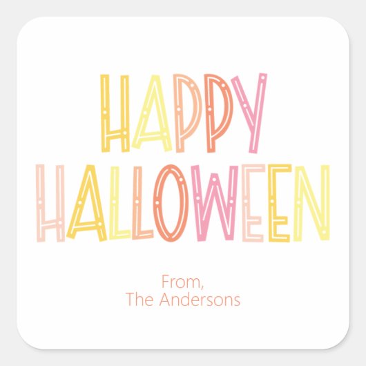 Sticker Carré Preppy Happy Halloween (Devant)