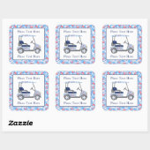 Sticker Carré Preppy Patriotic Crabs Golf Cart (Feuille)