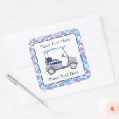 Sticker Carré Preppy Patriotic Crabs Golf Cart (Enveloppe)