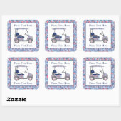 Sticker Carré Preppy Patriotic Crabs Golf Cart (Feuille)