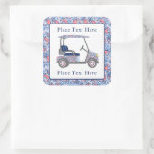 Sticker Carré Preppy Patriotic Crabs Golf Cart (Sac)