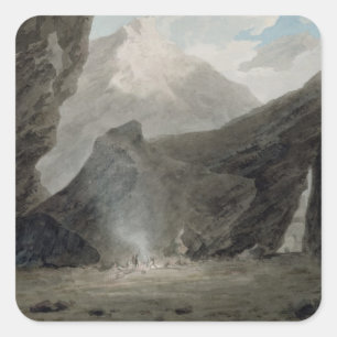 Sticker Carré Près de Chiavenna dans le Grisons, c.1779 (la