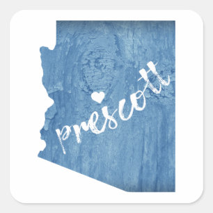 Sticker Carré Prescott Arizona Wood Grain