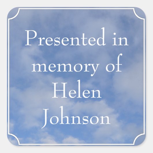 Sticker Carré Présenté en Mémoire du Carré Modèle (Devant)