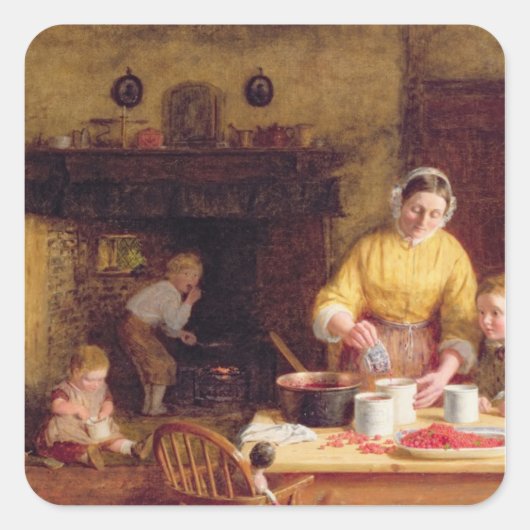 Sticker Carré Préserver la confiture (Devant)