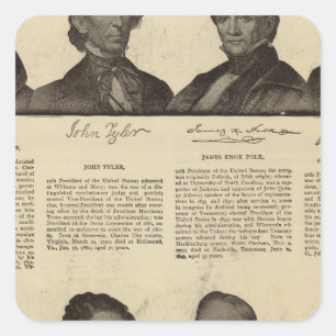 Sticker Carré Présidents USA, autographes, biographies