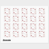 Sticker Carré Pressé rose rouge et crème, design Mariage floral (Feuille)