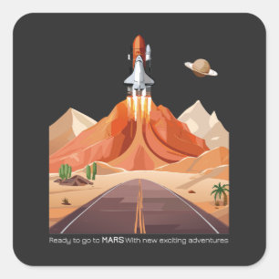 Sticker Carré Prêt à aller sur Mars