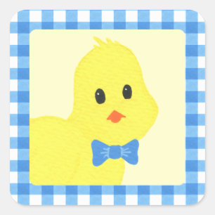 Sticker Carré Prêt À Atteindre Le Baby shower Chicky Boy