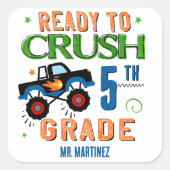 Sticker Carré Prêt à écraser la 5e année (Devant)