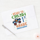 Sticker Carré Prêt à écraser l'école de 1ère année (Enveloppe)