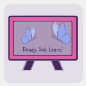 Sticker Carré Prêt, Partez, Apprenez ! Retour à l'école (Devant)