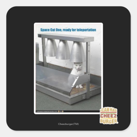 Sticker Carré Prêt pour la téléportation (Devant)