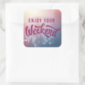 Sticker Carré Prêt Pour Le Week-End (Sac)