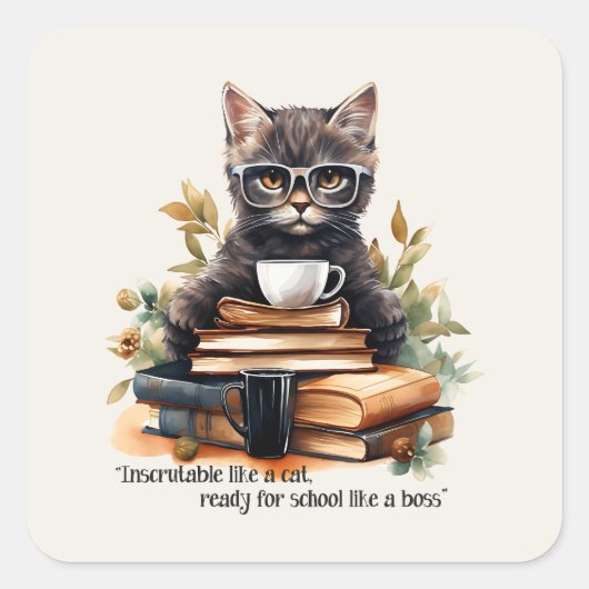 Sticker Carré Prêt Pour L'École Comme Un Patron (Devant)
