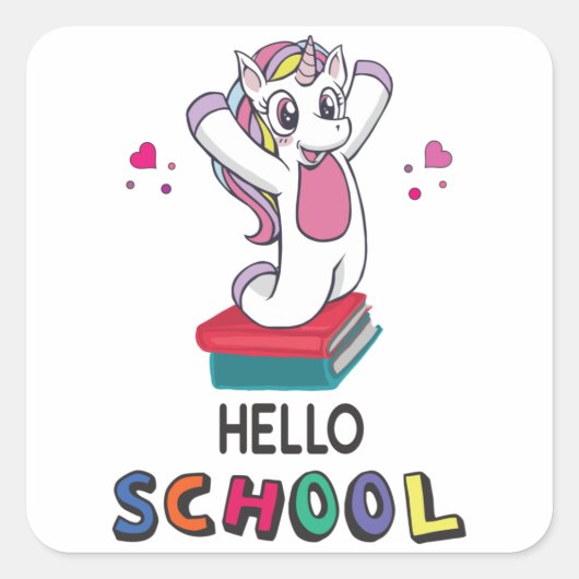 Sticker Carré Prêt pour l'école en ligne (Devant)