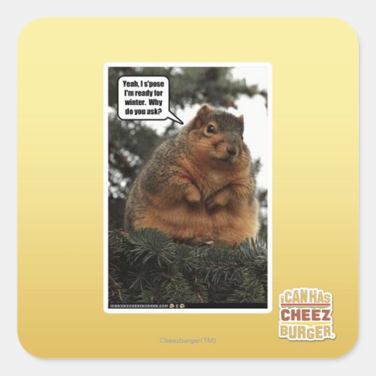 Sticker Carré Prêt pour l'hiver (Devant)