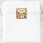 Sticker Carré Prêt pour POP Baby shower Cool Fun moderne (Sac)
