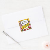 Sticker Carré Prêt pour POP Baby shower Cool Fun moderne (Enveloppe)