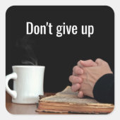 Sticker Carré Prêter Main Sur La Vieille Bible (Devant)