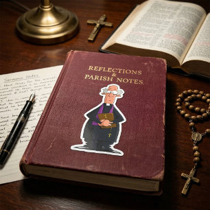 Sticker Carré Prêtre tenant la Bible Personnage du clergé IFunny