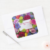 Sticker Carré Pretty Floral Framed Roses Text Box Custom (Enveloppe)