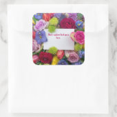 Sticker Carré Pretty Floral Framed Roses Text Box Custom (Sac)