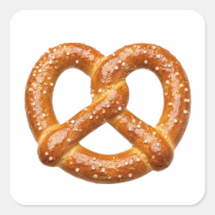 Sticker Carré Pretzel doré salé avec texture