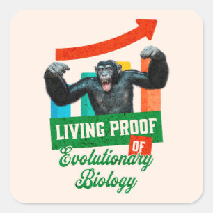 Sticker Carré Preuve vivante de la biologie évolutive Chimpanzé