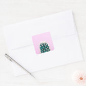 Sticker Carré Prickley Cactus sur rose (Enveloppe)
