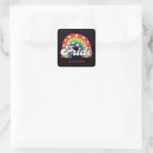 Sticker Carré Pride Arc-en-ciel et Coeurs | LGBTQ (Sac)