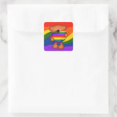 Sticker Carré Pride Coeur Teddy Ours (Sac)
